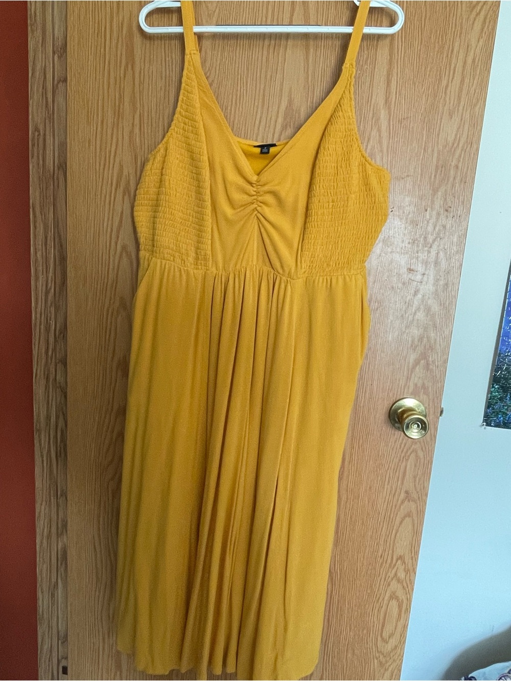 torrid Mustard Yellow Midi Dress with Ruched V-Neck
